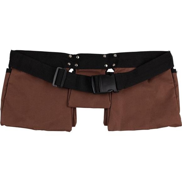 11 Pocket Brown and Black Heavy Duty Construction Tool Belt Pouch Buckle - Picture 3 of 6